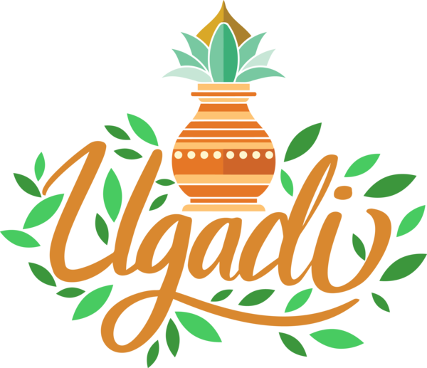 Transparent Ugadi Leaf Logo Plant for Happy Ugadi for Ugadi