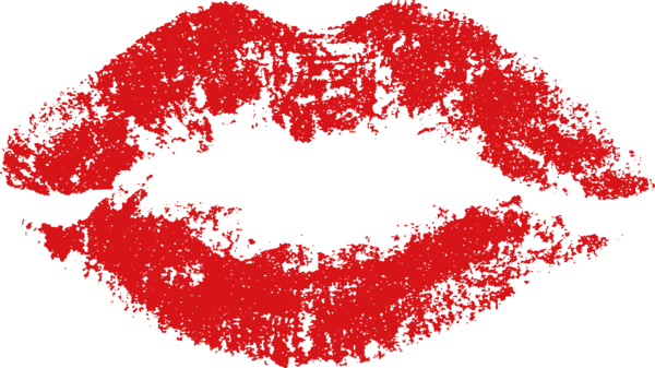 Transparent Valentine's Day Red Lip Heart for Kiss for Valentines Day