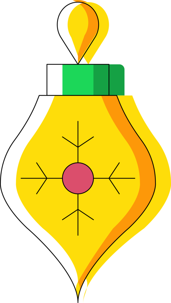 Transparent Christmas Yellow Line Symbol for Christmas Bulbs for Christmas