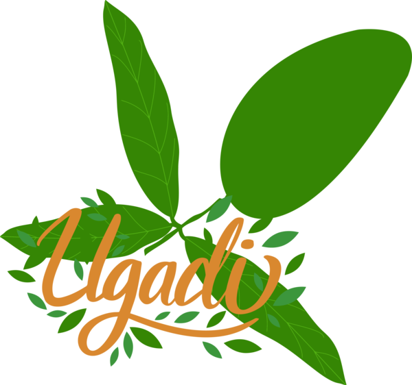Transparent Ugadi Leaf Plant Flower for Happy Ugadi for Ugadi