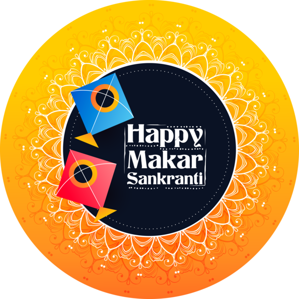 Transparent Makar Sankranti Orange Logo Circle for Happy Makar Sankranti for Makar Sankranti
