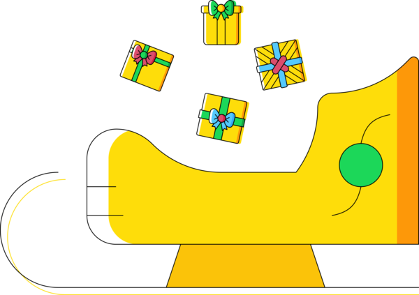 Transparent Christmas Yellow Line Sharing for Sled for Christmas