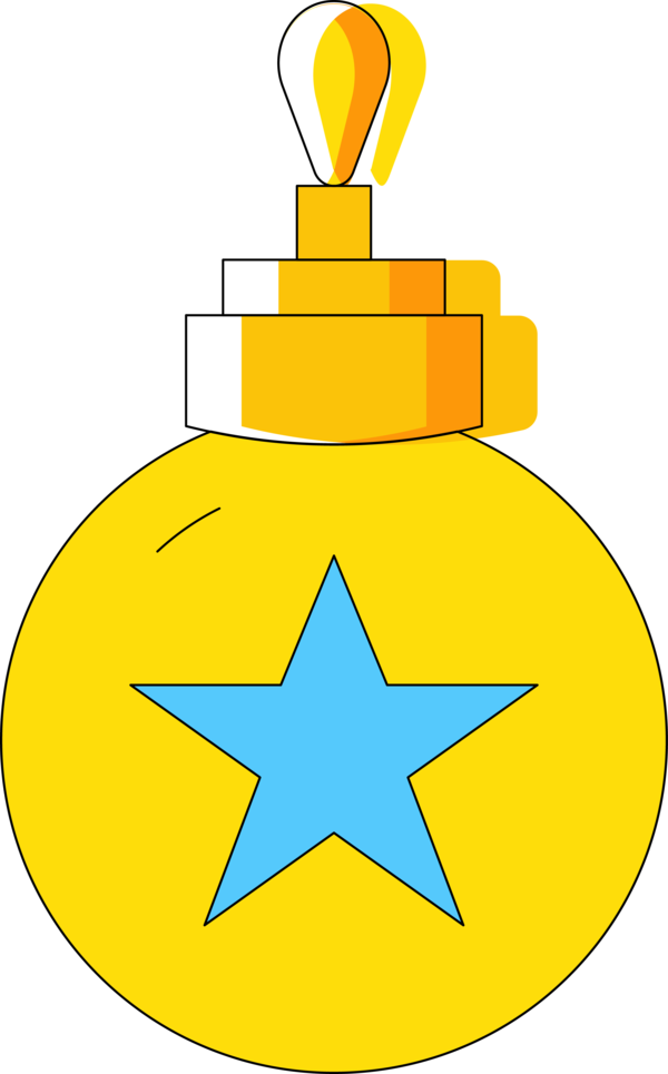 Transparent Christmas Yellow Star Symbol for Christmas Bulbs for Christmas