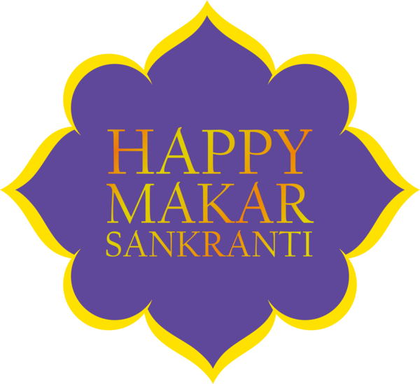 Transparent Makar Sankranti Text Yellow Logo for Happy Makar Sankranti for Makar Sankranti
