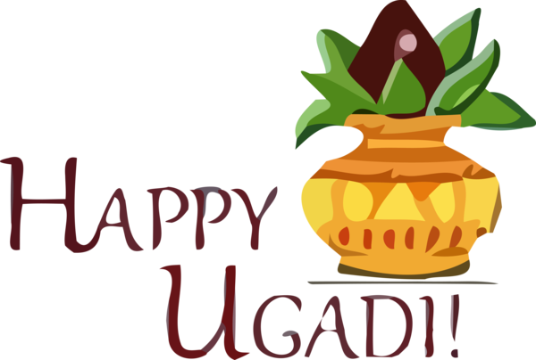 Transparent Ugadi Font Natural foods Logo for Happy Ugadi for Ugadi