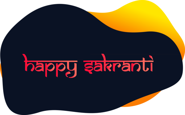 Transparent Makar Sankranti Text Orange Font for Happy Makar Sankranti for Makar Sankranti
