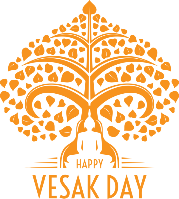 Transparent Vesak Orange Leaf for Buddha Day for Vesak