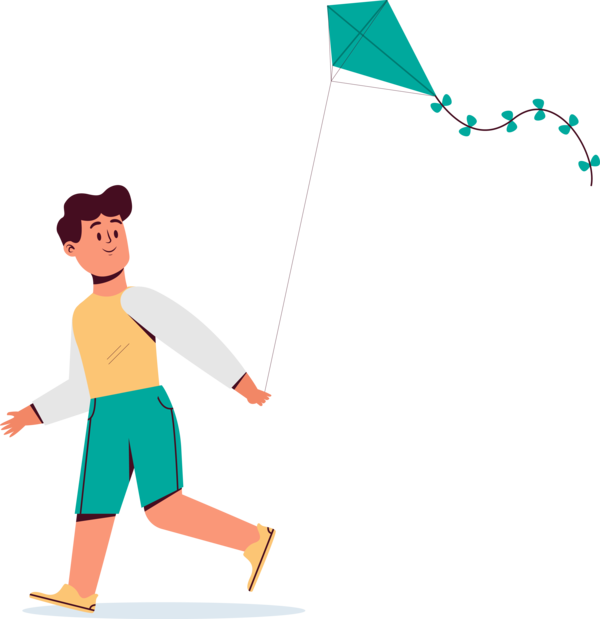 Transparent Makar Sankranti Cartoon Child for Kite Flying for Makar Sankranti
