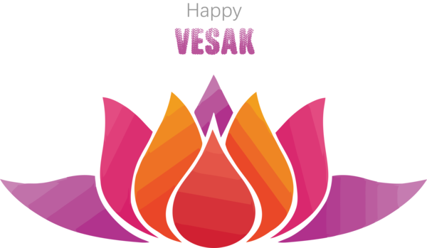 Transparent Vesak Logo Magenta Font for Buddha Day for Vesak