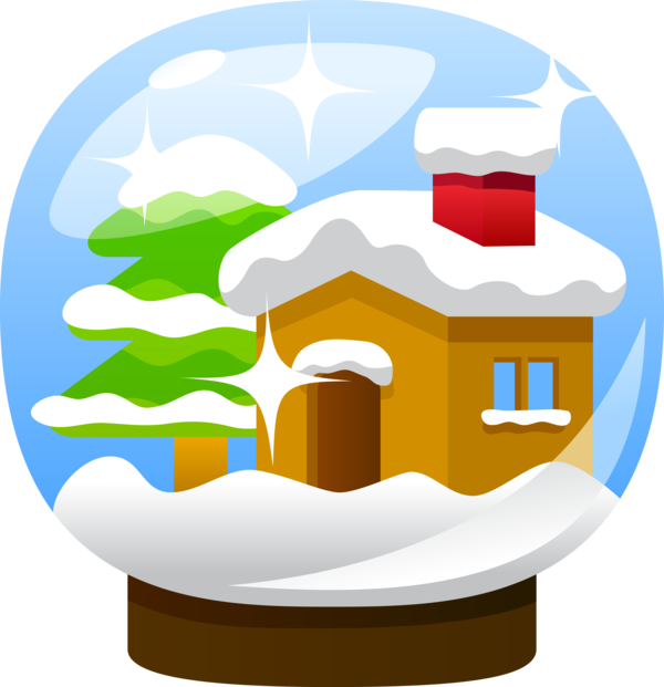 Transparent Christmas Cartoon Sky House for Snow Globe for Christmas