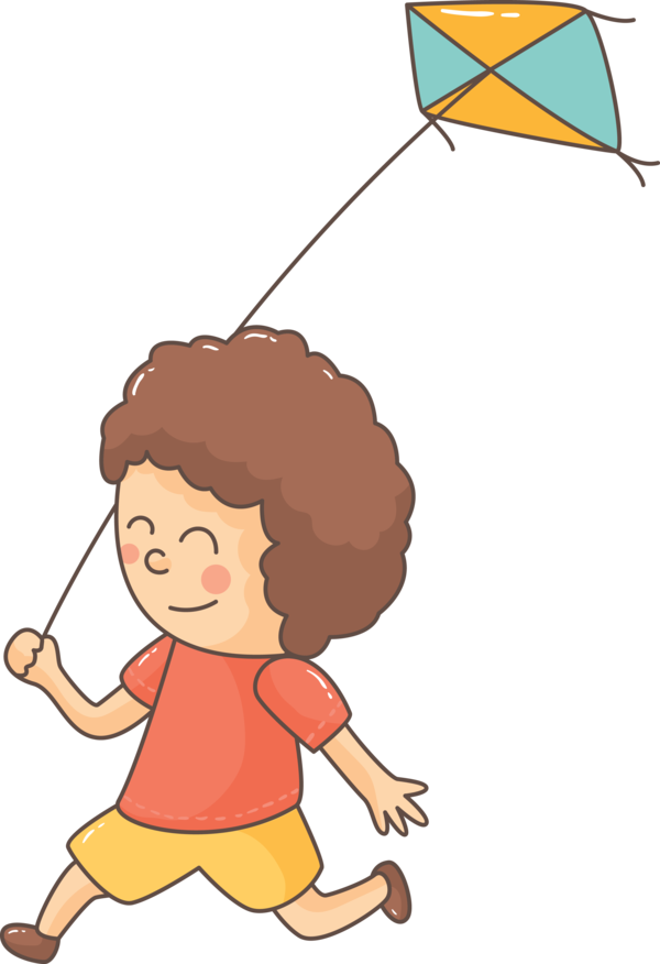 Transparent Makar Sankranti Cartoon Child Playing sports for Kite Flying for Makar Sankranti