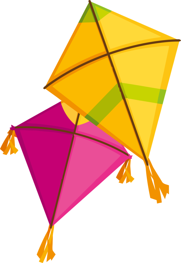 Transparent Makar Sankranti Line Triangle Kite for Kite Flying for Makar Sankranti