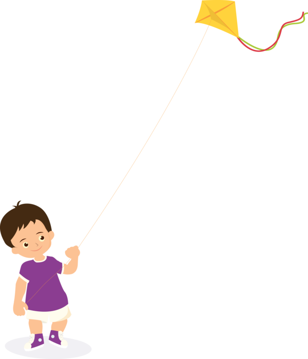 Transparent Makar Sankranti Cartoon Child Smile for Kite Flying for Makar Sankranti