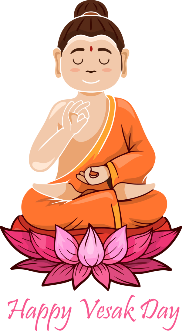 Transparent Vesak Kneeling Monk for Buddha Day for Vesak