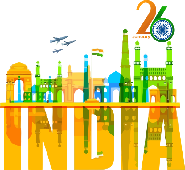 Transparent India Republic Day Yellow City for Happy India Republic Day for India Republic Day