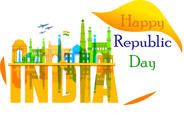 Transparent India Republic Day Logo Line City for Happy India Republic Day for India Republic Day