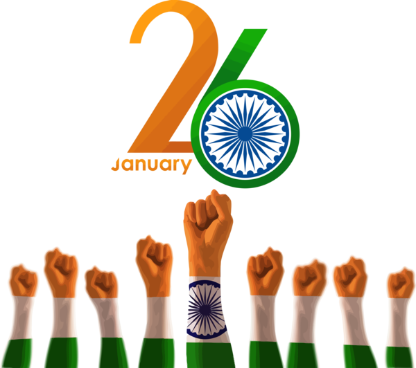 Transparent India Republic Day Hand Collaboration Thumb for Happy India Republic Day for India Republic Day