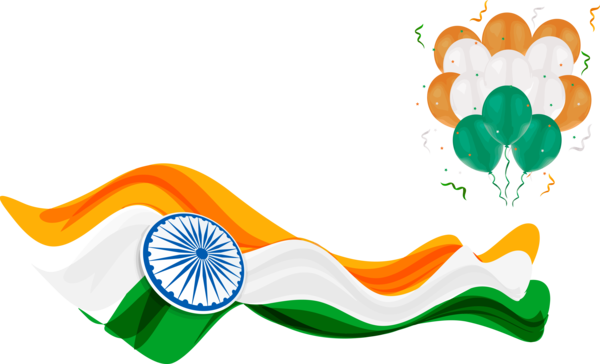 Transparent India Republic Day Orange Line for Happy India Republic Day for India Republic Day