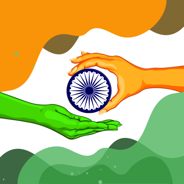 Transparent India Republic Day Orange Flag for Happy India Republic Day for India Republic Day
