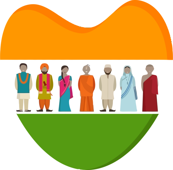 Transparent India Republic Day People Line Sharing for Happy India Republic Day for India Republic Day