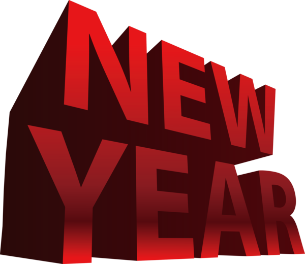 Transparent New Year Red Text Logo for Happy New Year for New Year