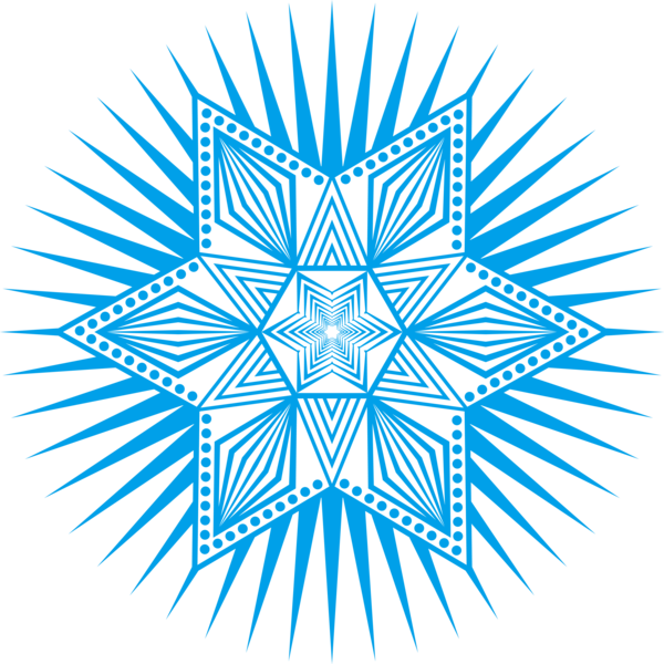 Transparent Christmas Symmetry Line Blue for Snowflake for Christmas