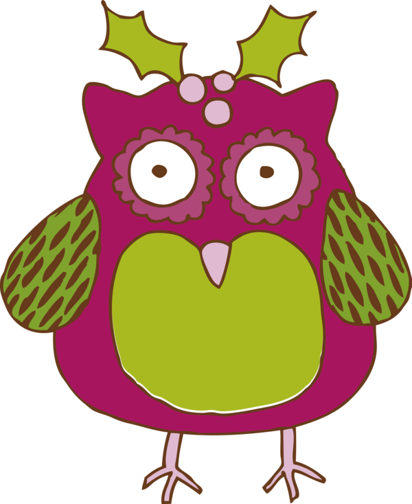 Transparent New Year Owl Cartoon Bird for Party Animal for New Year