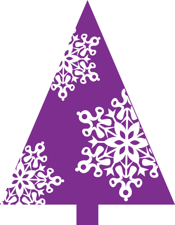 Transparent Christmas Violet Purple Triangle for Christmas Tree for Christmas