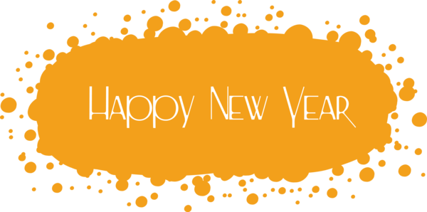 Transparent New Year Text Orange Font for Happy New Year for New Year