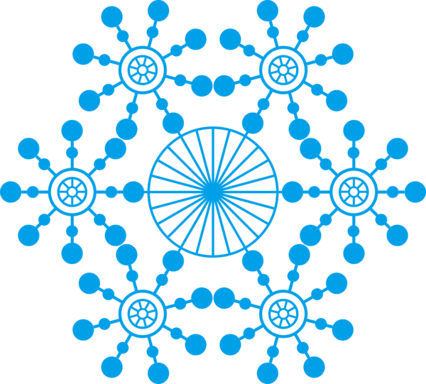 Transparent Christmas Blue Aqua Circle for Snowflake for Christmas