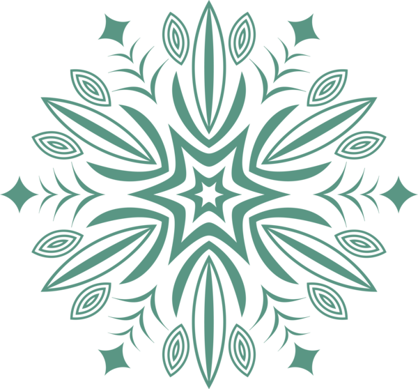 Transparent Christmas Green Pattern Leaf for Snowflake for Christmas