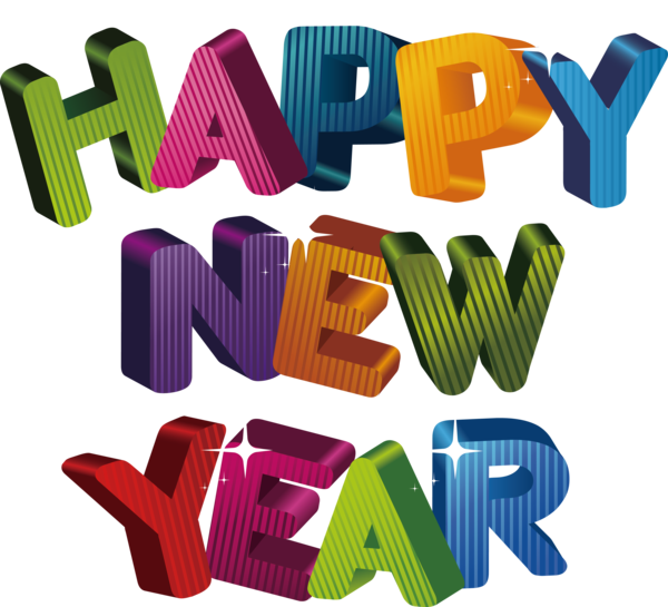 Transparent New Year Text Font Logo for Happy New Year for New Year