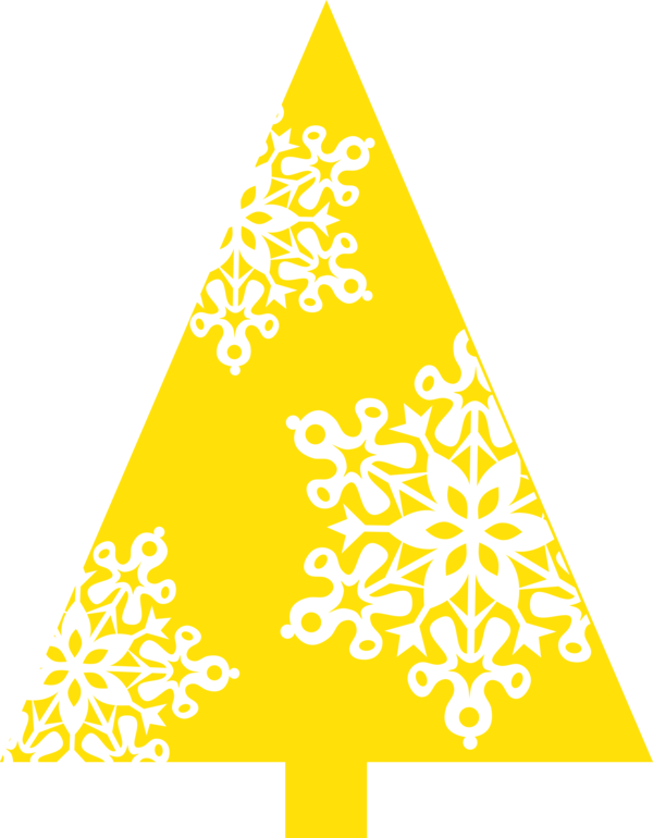 Transparent Christmas Yellow Triangle Triangle for Christmas Tree for Christmas