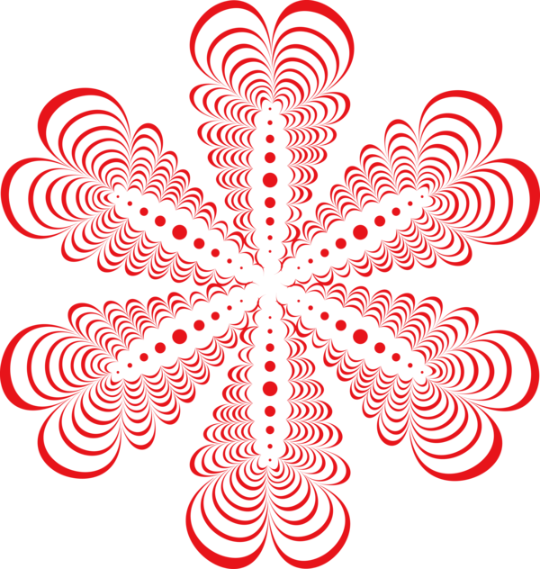 Transparent Christmas Red Line art Pattern for Snowflake for Christmas