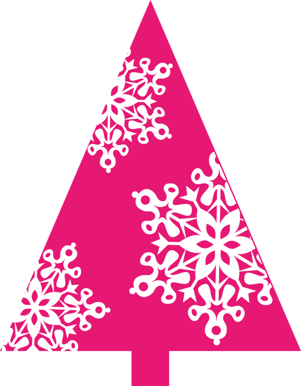 Transparent Christmas Pink Magenta Triangle for Christmas Tree for Christmas