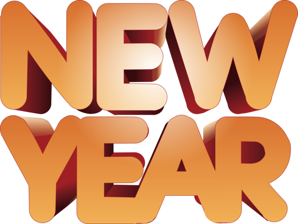 Transparent New Year Font Text Logo for Happy New Year for New Year
