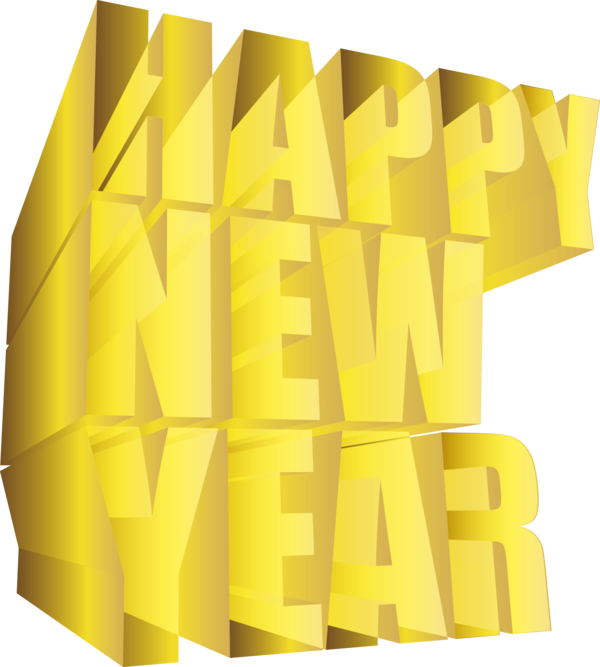Transparent New Year Yellow Font for Happy New Year for New Year