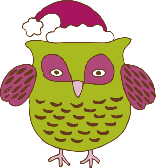 Transparent New Year Owl Bird Cartoon for Party Animal for New Year