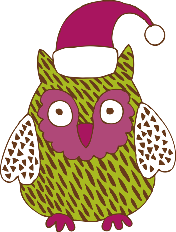 Transparent New Year Owl Pink Cartoon for Party Animal for New Year