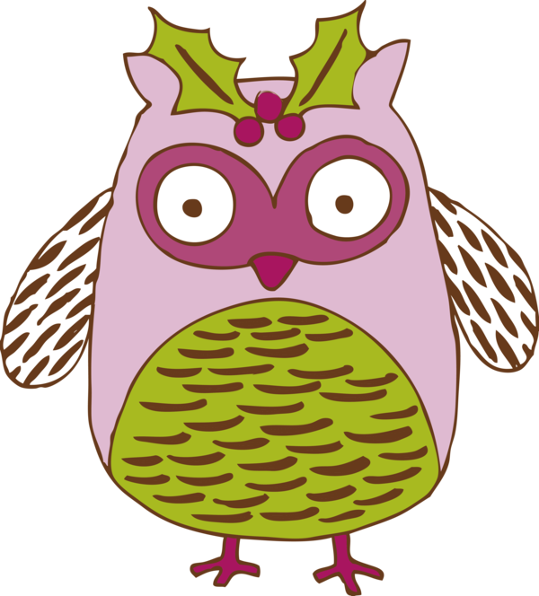 Transparent New Year Owl Cartoon Pink for Party Animal for New Year