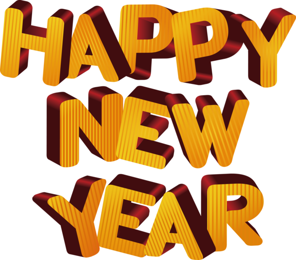 Transparent New Year Text Font Logo for Happy New Year for New Year