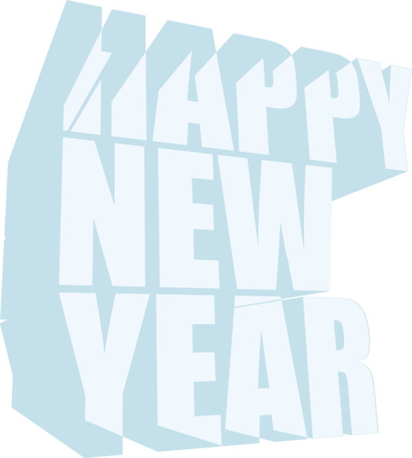 Transparent New Year Turquoise Text Font for Happy New Year for New Year