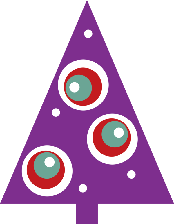Transparent Christmas Circle Violet Triangle for Christmas Tree for Christmas