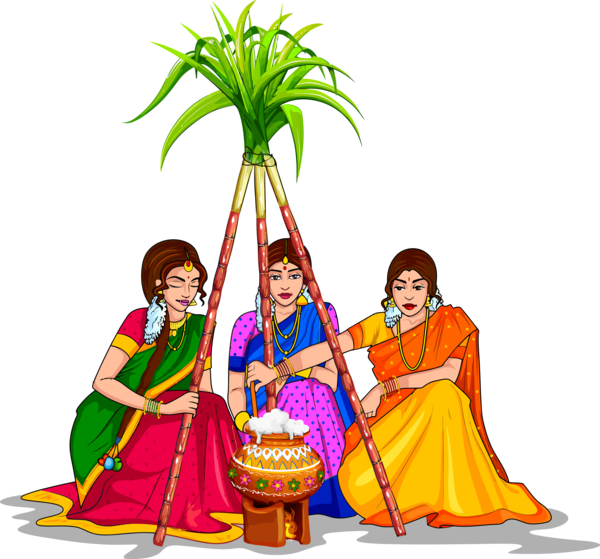 Transparent Pongal Event Nativity scene Plant for Thai Pongal for Pongal