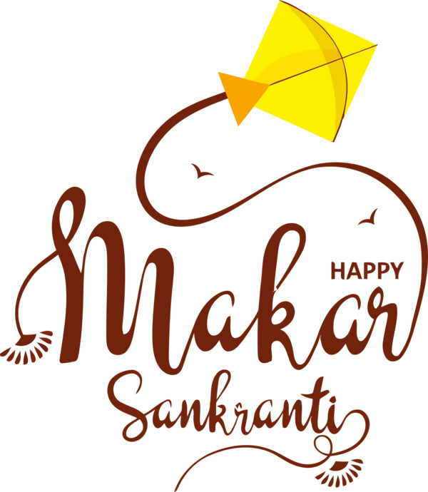 Transparent Makar Sankranti Text Font Line for Makar Sankranti Calligraphy for Makar Sankranti