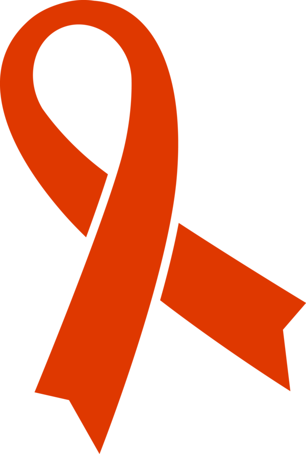 Transparent World Aids Day Line Font Symbol for Red Ribbon for World Aids Day