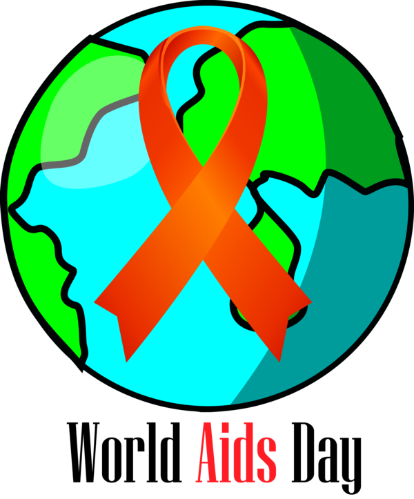 Transparent World Aids Day Green Circle Symbol for Red Ribbon for World Aids Day