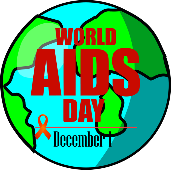 Transparent World Aids Day Green Logo for Red Ribbon for World Aids Day