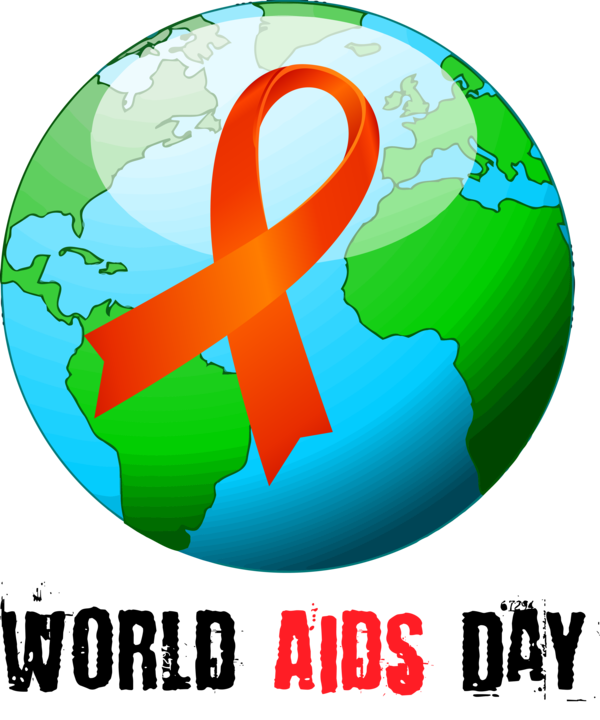 Transparent World Aids Day World Logo for Red Ribbon for World Aids Day