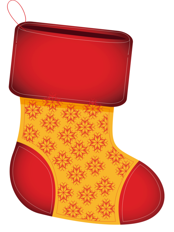 Transparent Christmas Red Orange Footwear for Christmas Stocking for Christmas